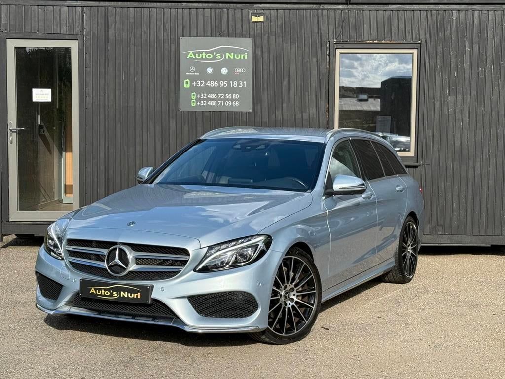 Mercedes-benz c200d amg 2018 automaat  xenon 12M GARANTIE, Auto's, Automaat, Parkeersensor, Leder, Bedrijf