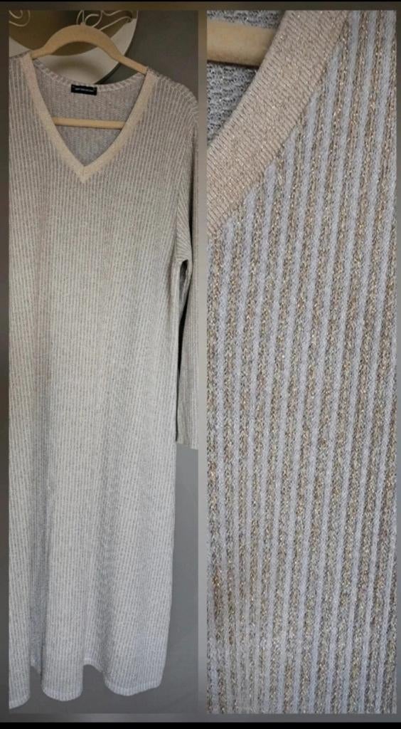 Robe longue en tissu beige/doré « Nouvelle collection », Enlèvement ou Envoi, Beige