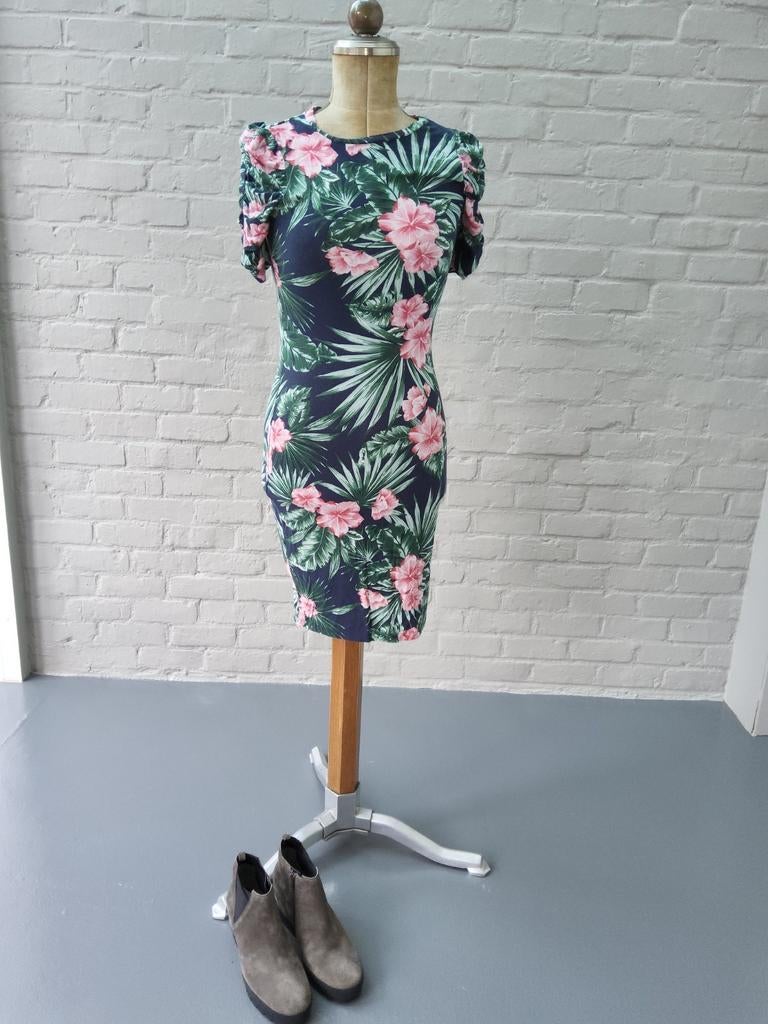 Esprit kokerjurk met bloemenprint, Blauw, Ophalen of Verzenden, Maat 34 (XS) of kleiner, Gedragen