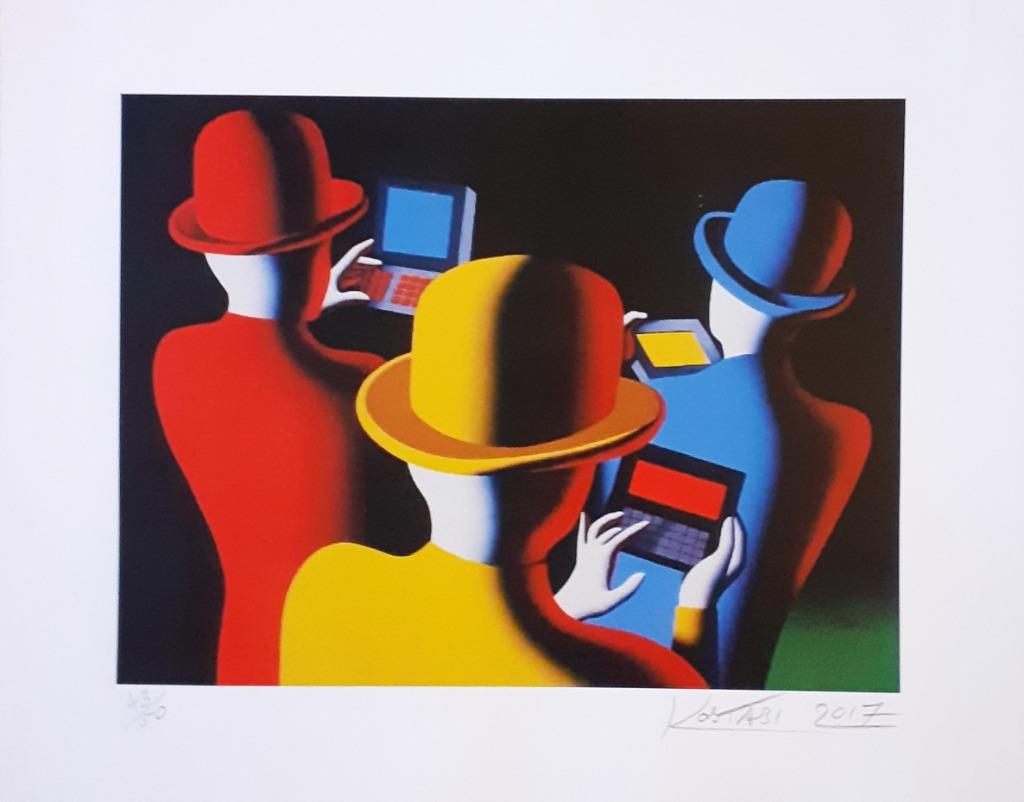 Mark Kostabi, Mad Hatters, Antiek en Kunst, Kunst | Litho's en Zeefdrukken, Ophalen of Verzenden