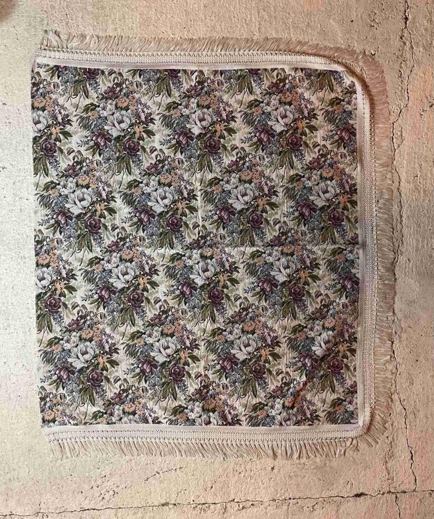 Vintage brocante sprei foulard bloemenpatroon 307/151, Huis en Inrichting, Woonaccessoires | Plaids en Woondekens, Ophalen of Verzenden
