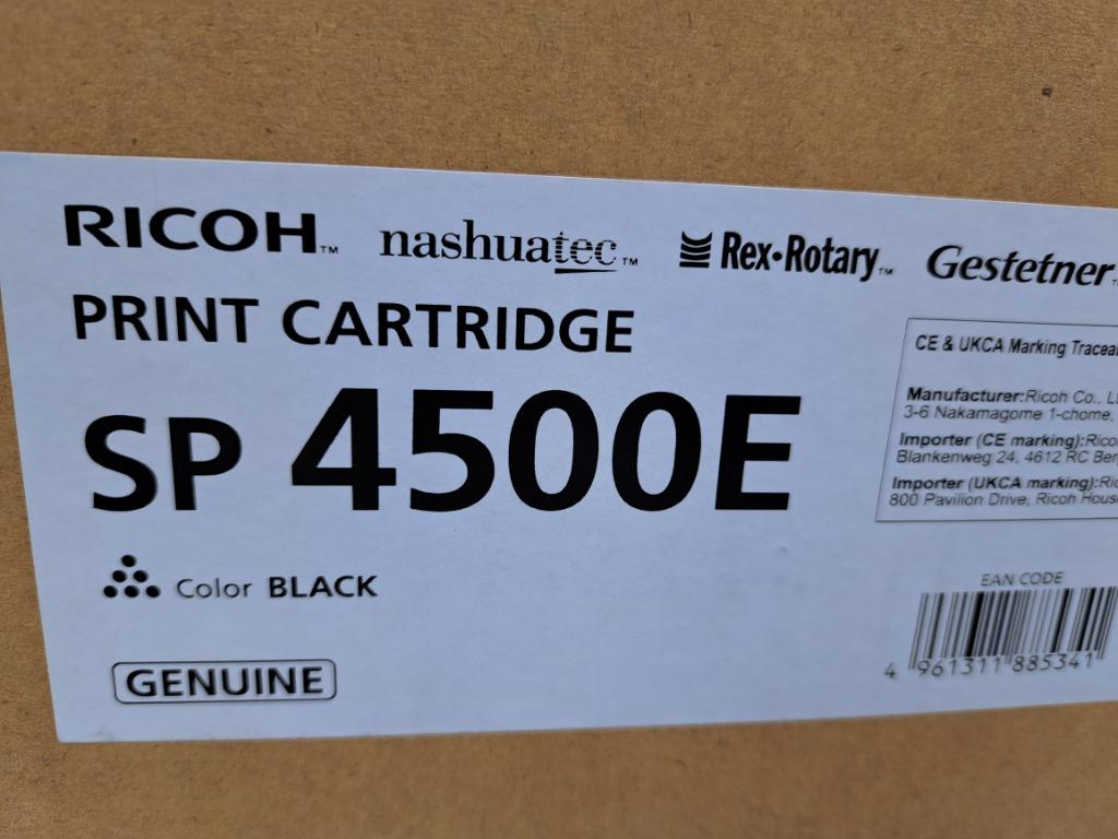 Ricoh SP4500E 407340 BLACK Toner original nieuw, Ophalen of Verzenden, Nieuw, Toner, Ricoh