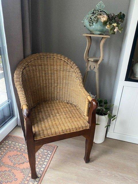 Rieten zeteltje, Huis en Inrichting, Ophalen, Minder dan 75 cm, Hout, 50 tot 75 cm
