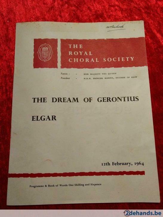 programmaboekje van the royal choral society, Ophalen of Verzenden