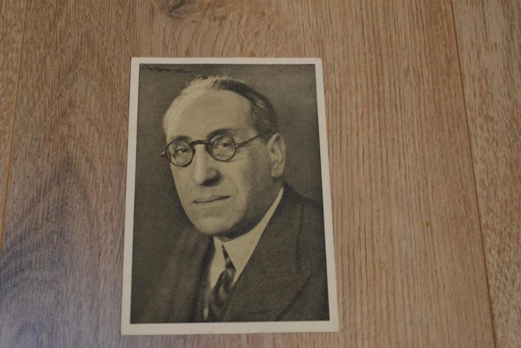 Foto August Vermeylen, met handtekening, Gebruikt, Foto, Ophalen of Verzenden, 1940 tot 1960