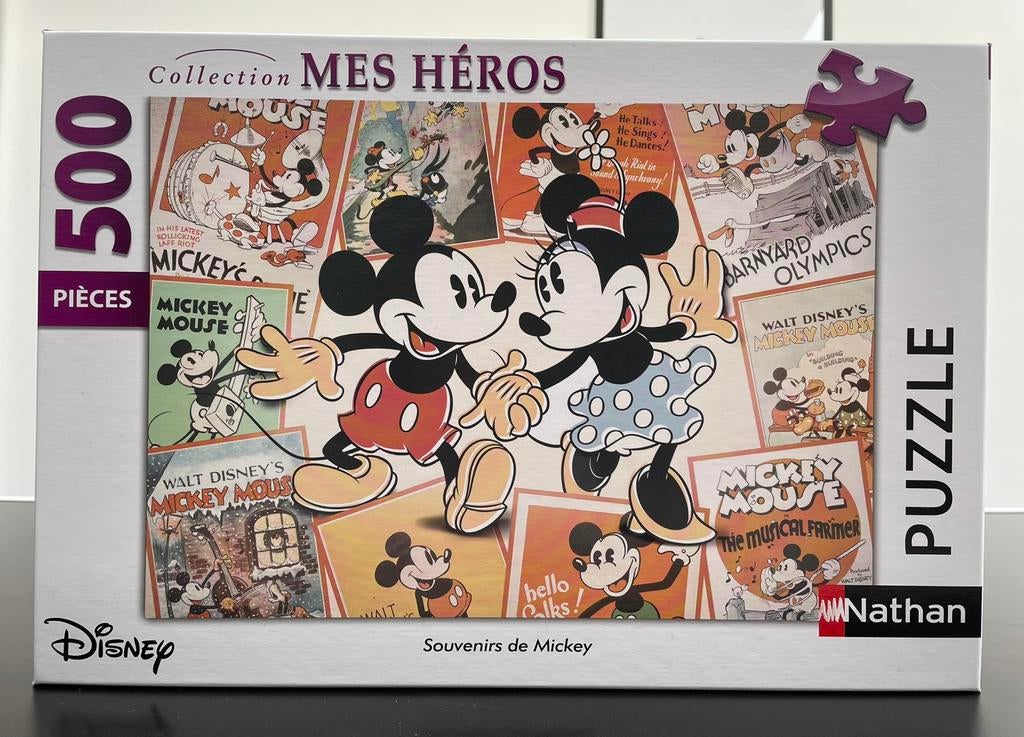 Puzzel Disney Mickey en Minnie Mouse, Enlèvement, Comme neuf, Puzzle