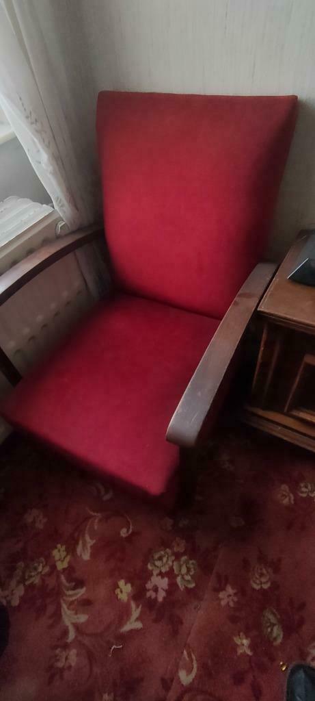 Fauteuil Années 1950, Enlèvement, Utilisé, Tissus, Ancien
