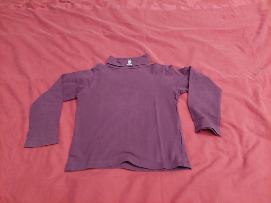 T-shirt 6 ans manches longues col roulé TINTIN bordeaux, Garçon ou Fille, Chemise ou À manches longues, Enlèvement, Utilisé