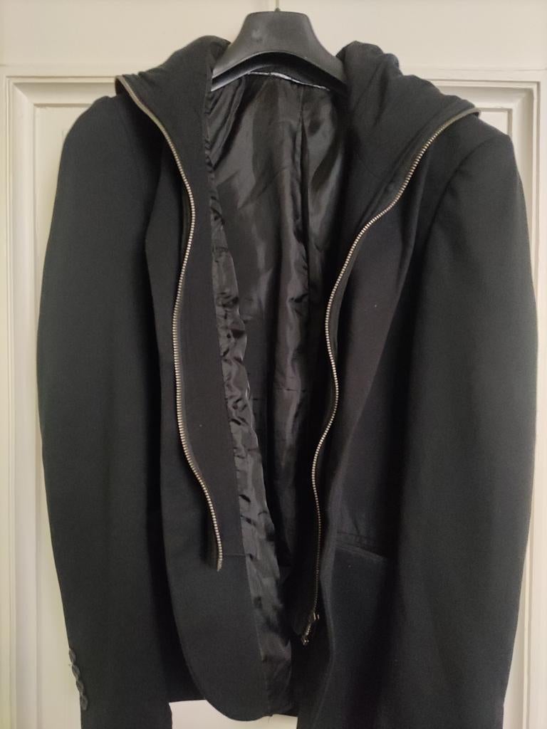 Gris doux - veste à capuche, taille : 44, Enlèvement ou Envoi, Comme neuf