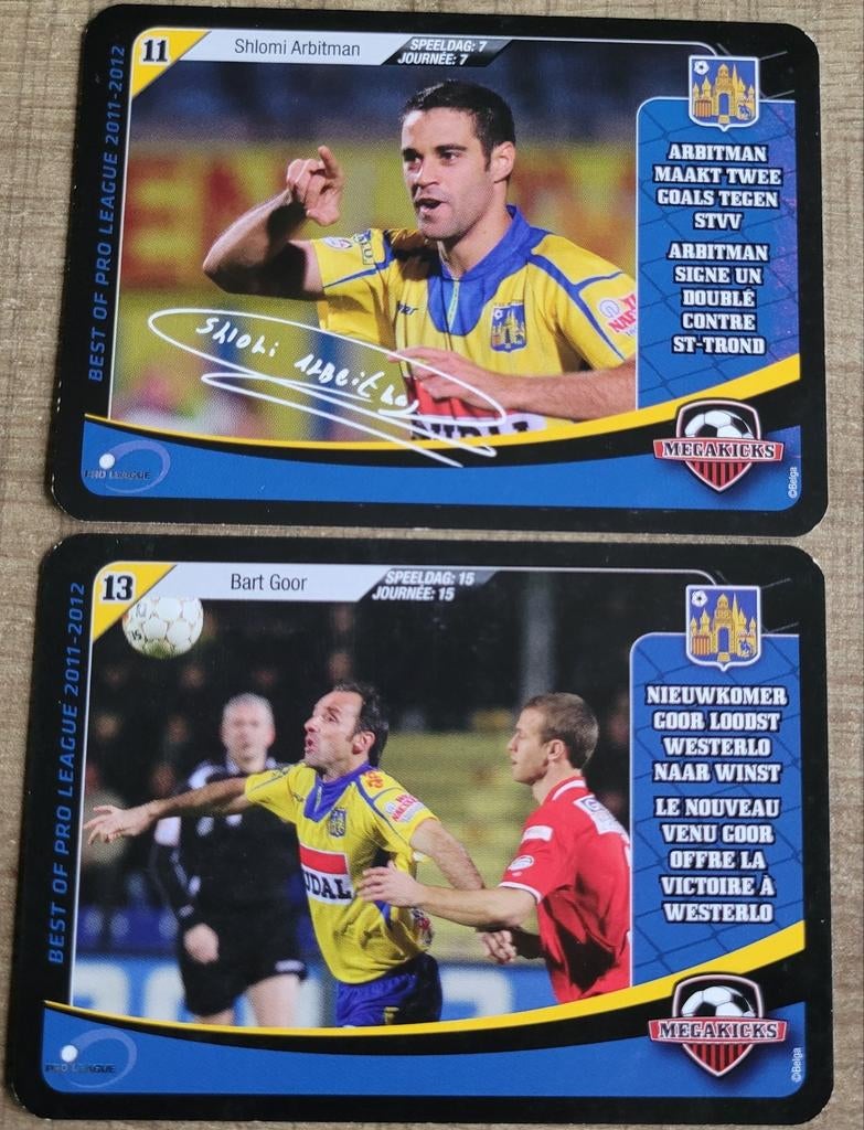 KVC Westerlo seizoen 2011-2012: 2 Megakicks kaarten, Verzamelen, Ophalen of Verzenden, Zo goed als nieuw, Poster, Plaatje of Sticker