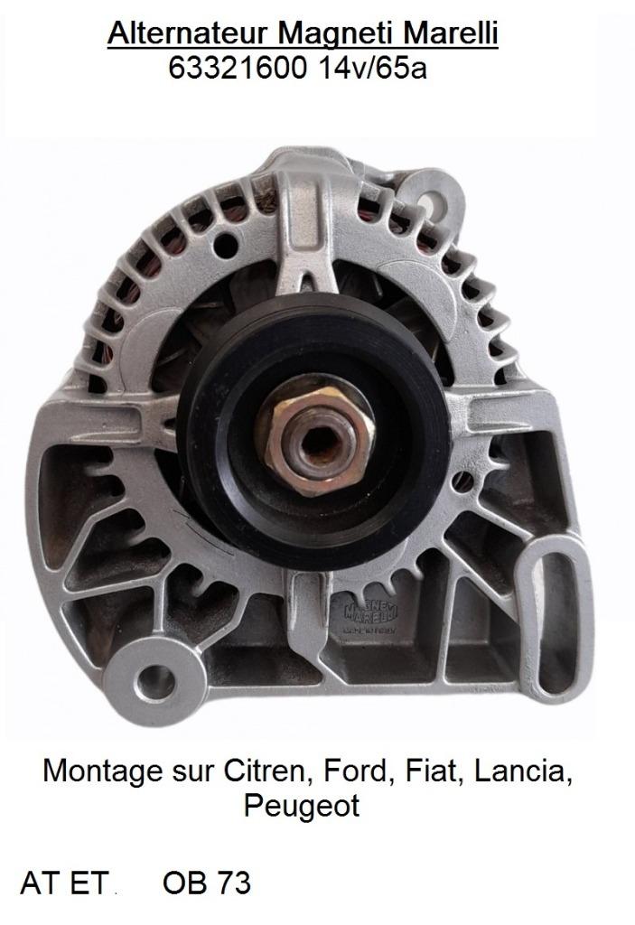 Alternateur Marelli 63321600 pour PSA, Ford, Fiat, Lancia, Autos : Pièces & Accessoires, Enlèvement ou Envoi, Révisé, Fiat