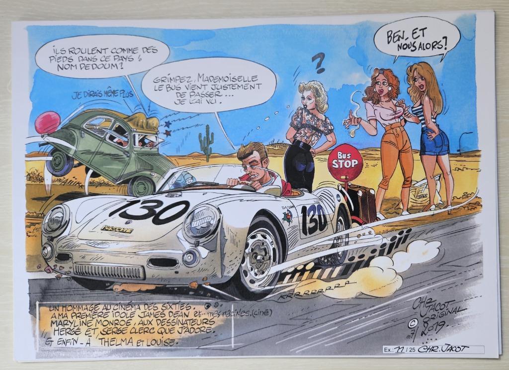 Estampe hommage divers 42x30 Neuf, Une BD, Envoi, Comme neuf, Jacot