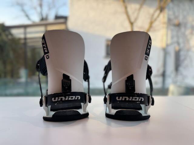 Union STR snowboardbindingen – maat XL – topstaat, Ophalen of Verzenden, Zo goed als nieuw, Bindingen