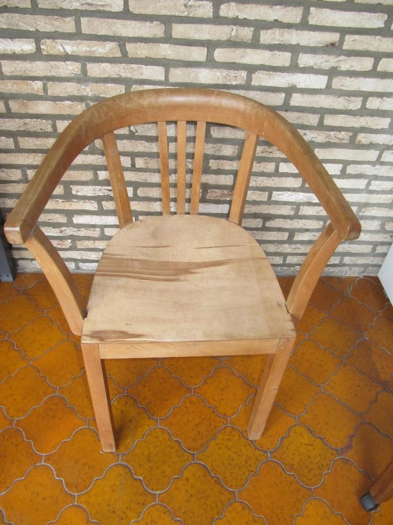vintage - Houten stoel, Huis en Inrichting, Ophalen, Gebruikt, Bruin, Jaren 30-40