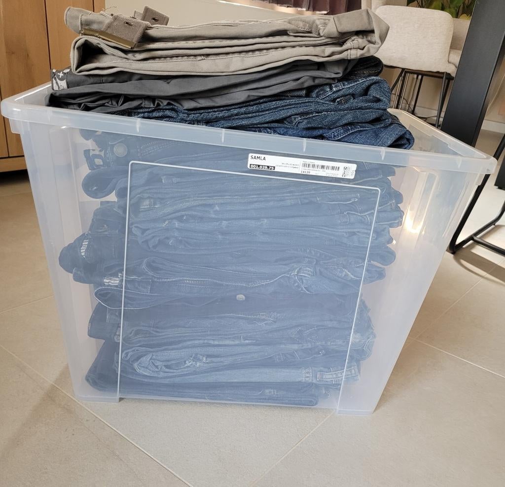 Lot van 25 broeken.Meeste nieuw sommige nog met ticket aan ., Kleding | Heren, Ophalen of Verzenden, Zo goed als nieuw