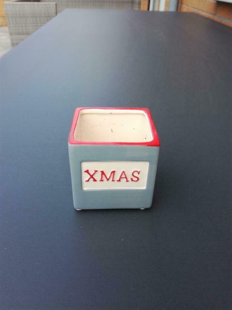 Te koop: kerstbloempotje, Ophalen, Gebruikt, Vierkant, Terracotta
