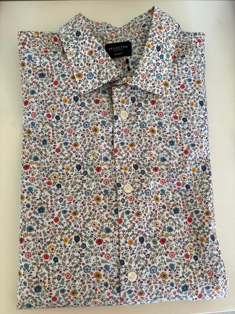 Gebloemd hemd Selected XL slim fit, Overige kleuren, Ophalen of Verzenden, Zo goed als nieuw, Selected Homme