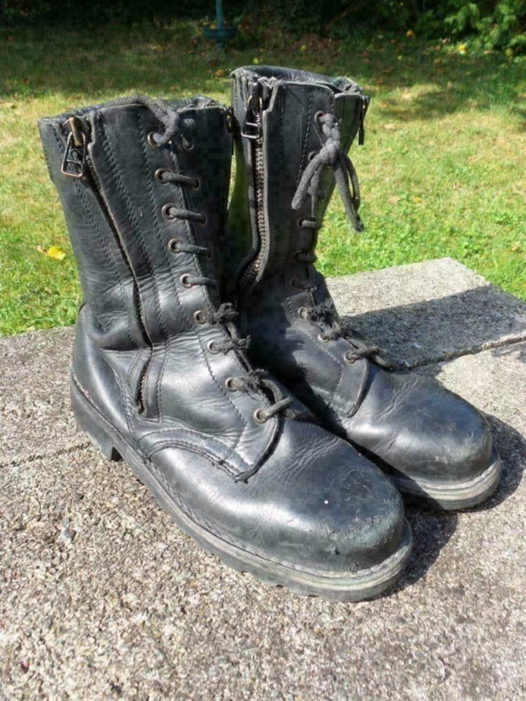 Ancienne bottines de pompier, Enlèvement ou Envoi, Porté, Noir, Chaussures de travail