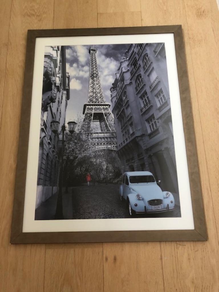 Kader Parijs "Eiffeltoren", Huis en Inrichting, Ophalen, Zo goed als nieuw, Foto of Poster, 75 cm of meer