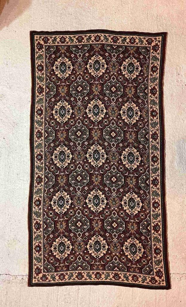 Grand Foulard Azteken abstract dessin in aardetinten 222/120, Enlèvement ou Envoi, Comme neuf