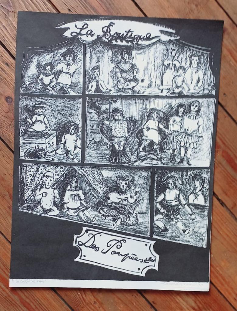 Laure Malclès French Maserel La boutique des poupes 1977, Antiquités & Art, Enlèvement ou Envoi