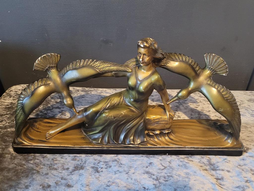 Statue antiquité décoration cheminée, Enlèvement, Bronze