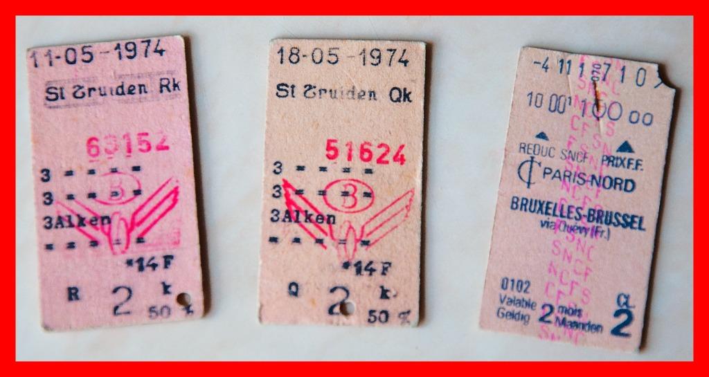 Treinkaartje Treinticket Spoorkaartjes : 3 oude kaartjes, Verzenden