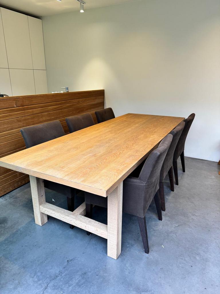 Table à manger avec 6 sièges 260x100cm, Maison & Meubles, Enlèvement, Comme neuf