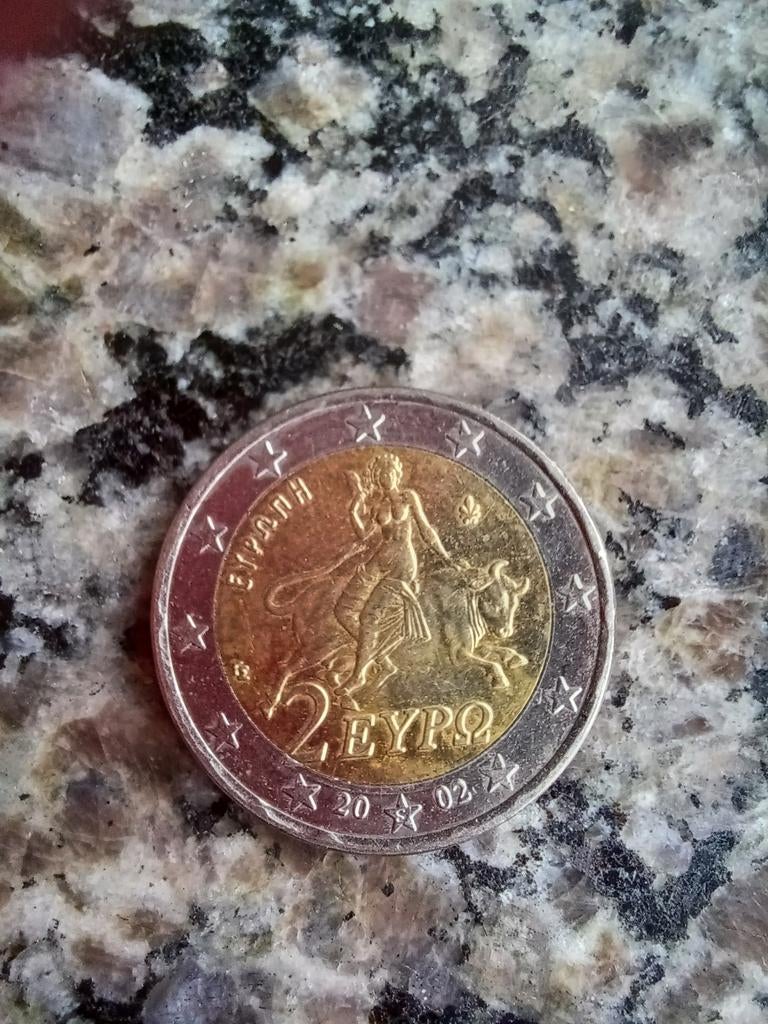 2 euromunt 2002 met " S " Griekenland Zeer zeer zeldzaam!!!, Postzegels en Munten, Ophalen of Verzenden, Griekenland, 2 euro