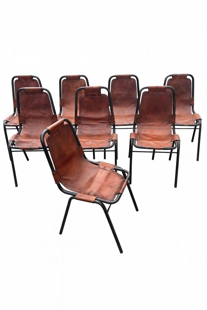 Set van 8 stoelen „Les Arcs”, Charlotte Perriand-1960, Ophalen