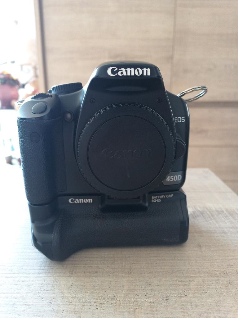 Canon EOS 450D + batterijgrip & 3 batterijen, Ophalen, Gebruikt, Canon, 12 Megapixel