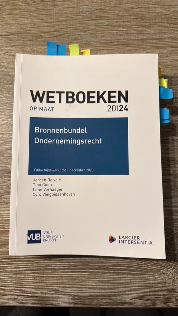 Wetboeken op maat bronnenbundel ondernemingsrecht, Ophalen of Verzenden, Zo goed als nieuw