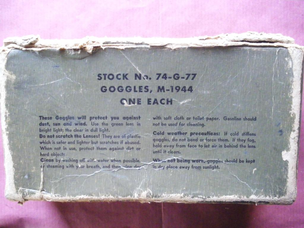 Boîte à lunettes et visière verte de tankiste US M-1944, Envoi, Armée de terre, Autres types