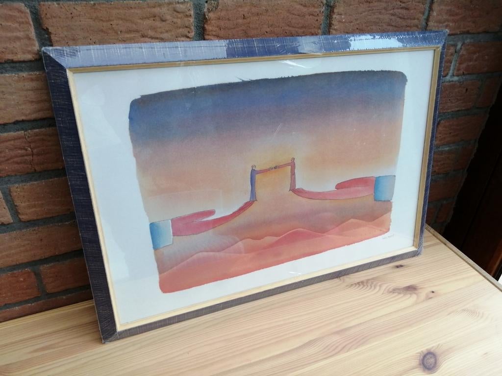 Jean-Michel Folon lithographie pour Volvo Europe, Antiek en Kunst, Ophalen