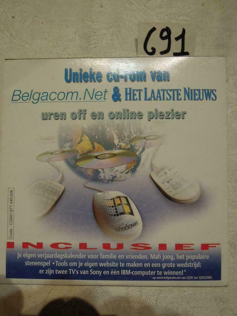 Unieke CD-rom van Belgacom.Net & Het Laatste Nieuws 2001, Computers en Software, Besturingssoftware, Ophalen of Verzenden, Gebruikt
