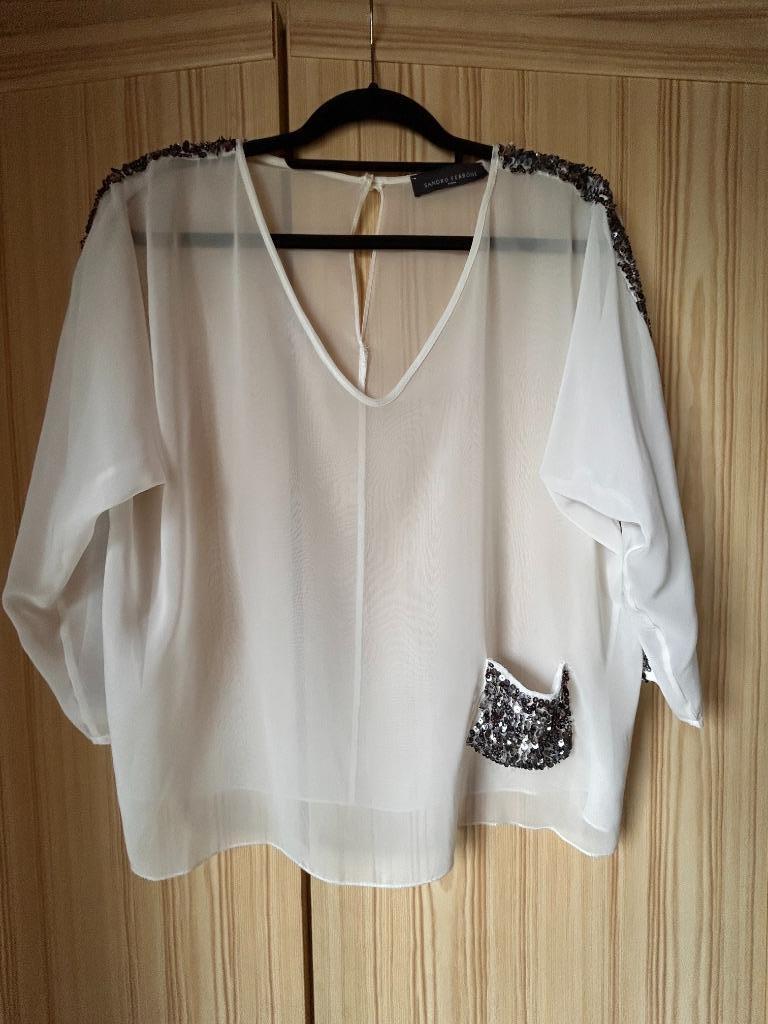 Witte blouse TU, Vêtements | Femmes, Taille 38/40 (M), Enlèvement ou Envoi, Sandro Ferrone, Comme neuf