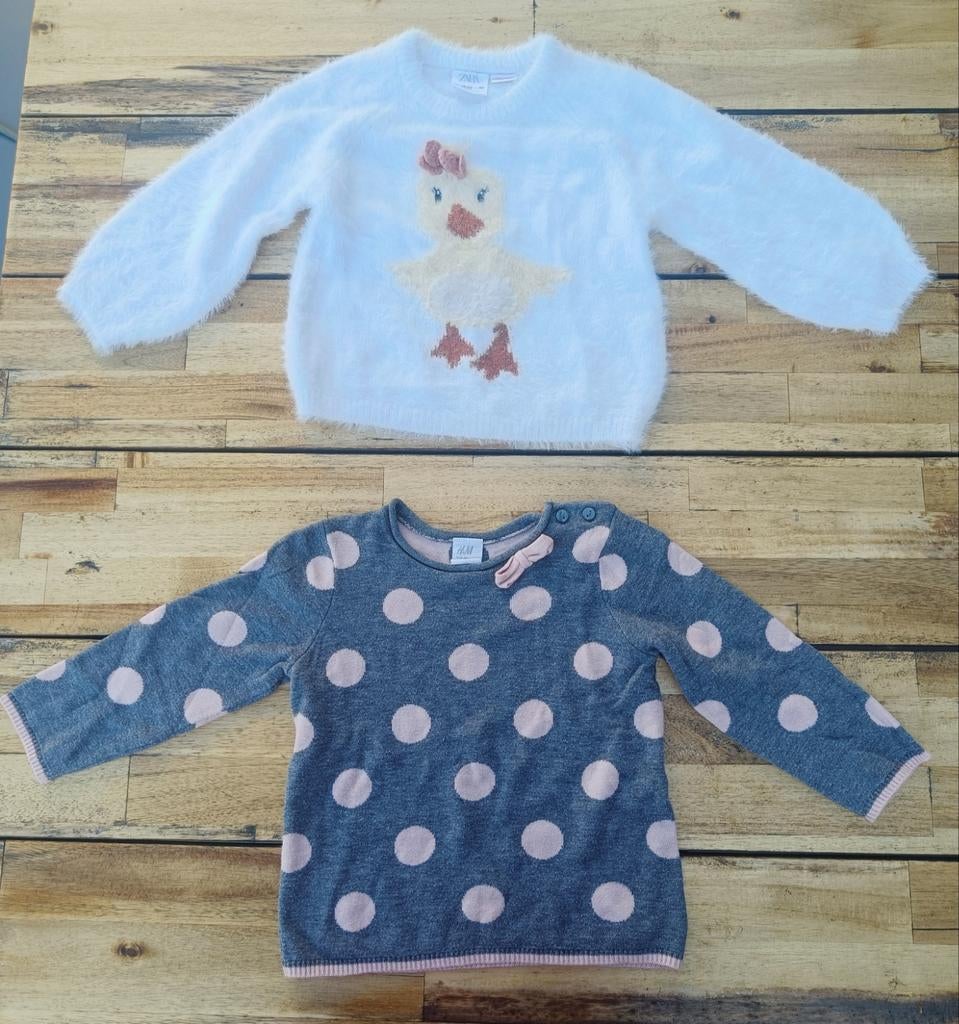 2 truien zara 86, Kinderen en Baby's, Babykleding | Maat 86, Gebruikt, Ophalen of Verzenden, Zara, Truitje of Vestje