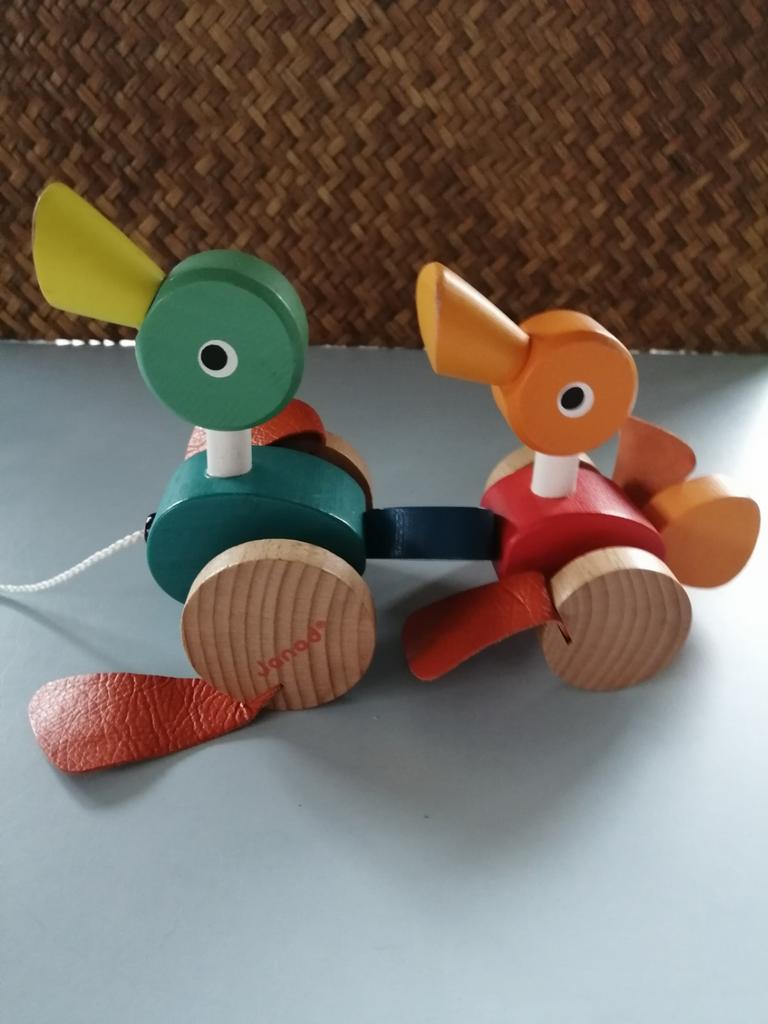 JANOD trekfiguur "Eendenfamilie", Kinderen en Baby's, Speelgoed | Houten speelgoed, Ophalen of Verzenden
