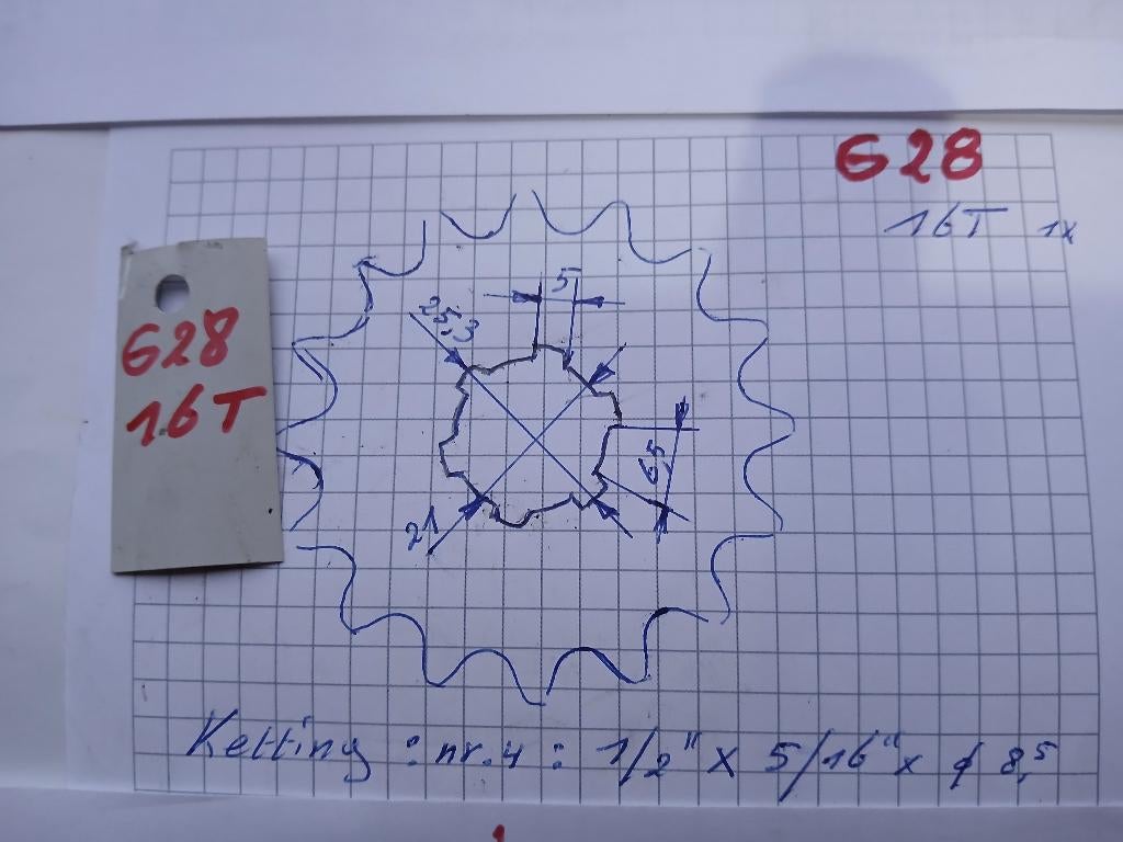G28 Primair kettingwiel met 16 tanden, Ophalen of Verzenden, Nieuw