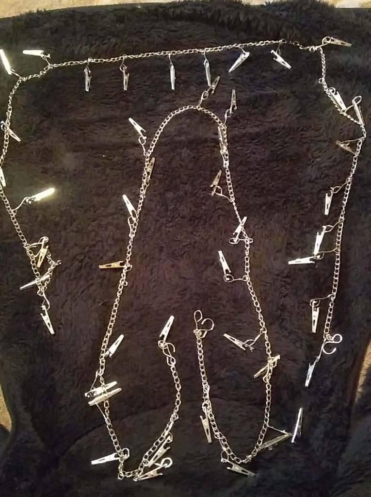 ketting met knijpers om kaartjes aan te hangen, Ophalen of Verzenden