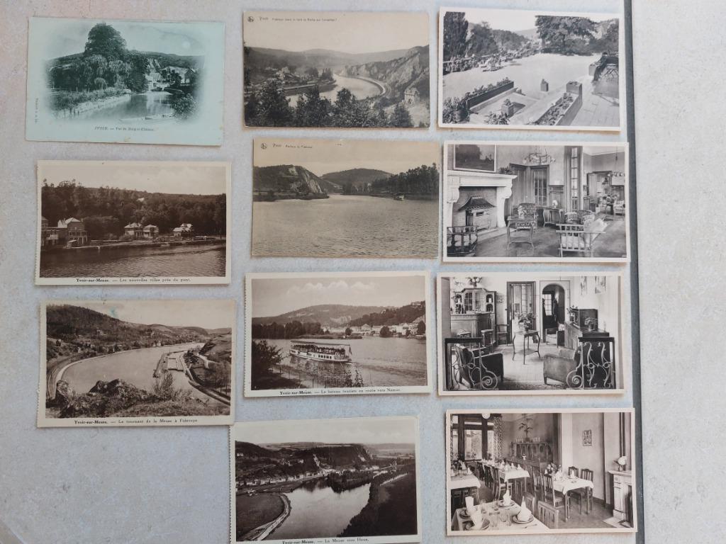 lot van 11 oude postkaarten van Yvoir, Verzenden
