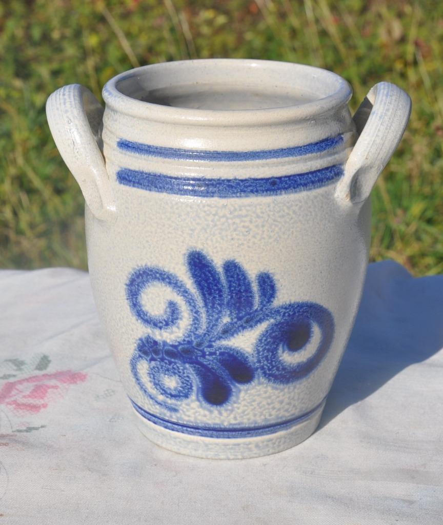 pot avec deux anses en gres gris bleu (1), Antiquités & Art, Enlèvement ou Envoi