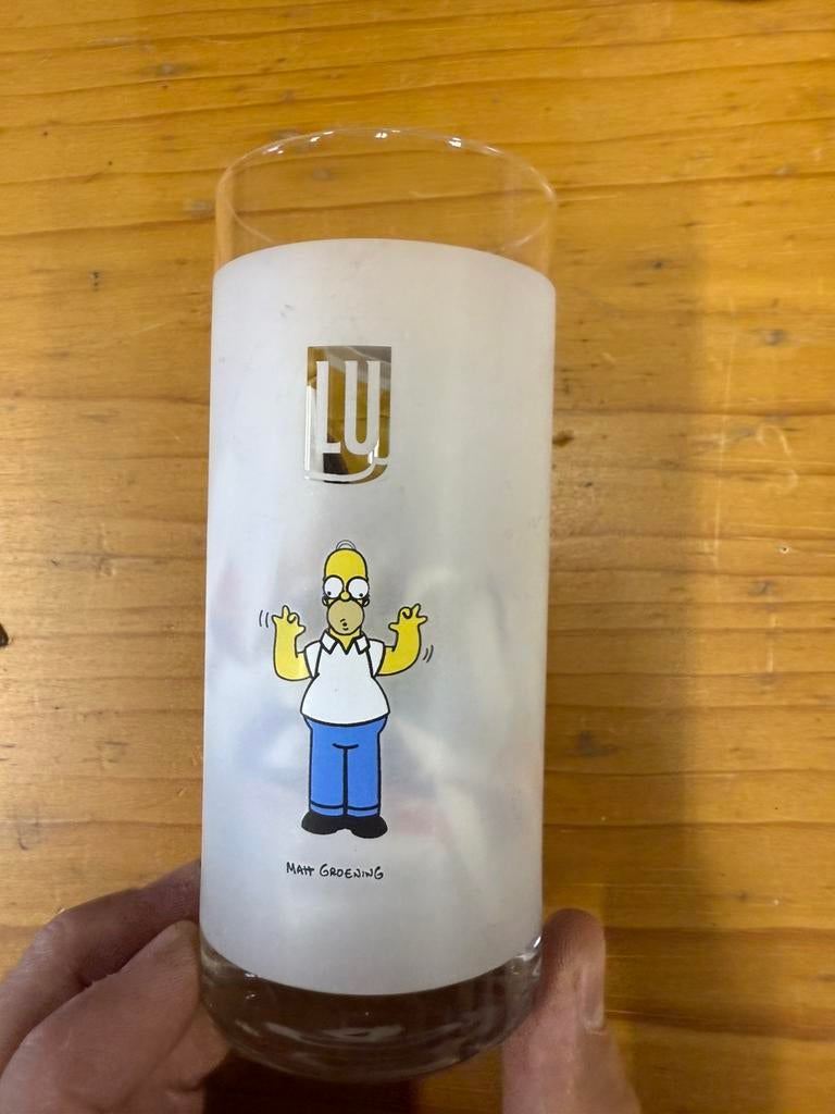 2 glazen The Simpsons, Verzamelen, Glas en Drinkglazen, Ophalen of Verzenden, Zo goed als nieuw, Frisdrankglas