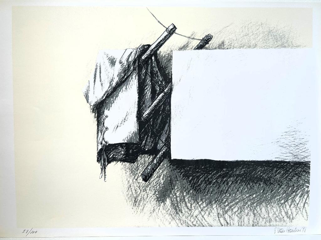 STAN VAN HOUTVEN - Zeefdruk / SIG - Zwarte Panter - 63 x 44, Antiek en Kunst, Verzenden