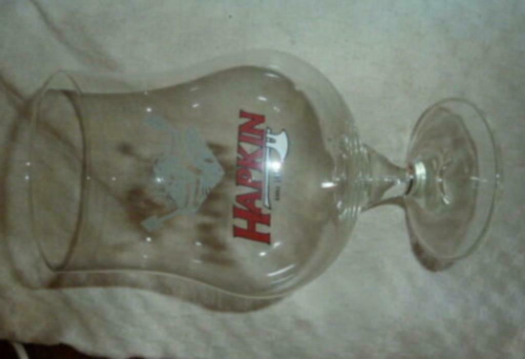 #K bier glas HAPKIN Anno 1877 33cl M10 Brouwerij Alken Maes, Enlèvement ou Envoi, Utilisé, Verre à bière