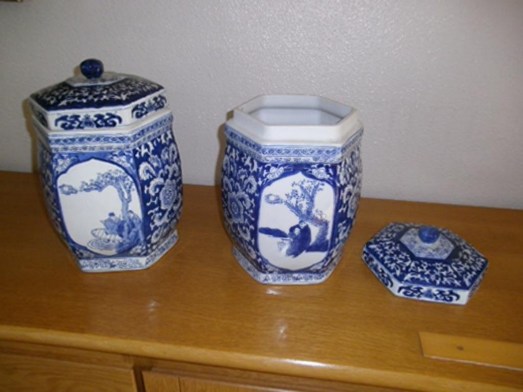 2 antieke Chinese porseleinen vazen potichen, Antiek en Kunst, Antiek | Porselein, Ophalen of Verzenden