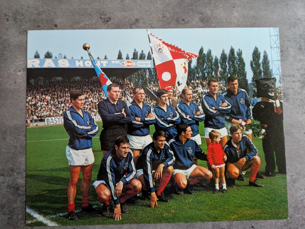 VOETBAL TEAM WAREGEM 1970 POSTKAART XXL 24X18CM BEGIN JARE, Hobby en Vrije tijd, Verzenden