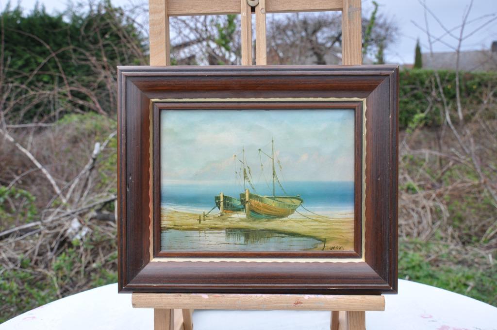 cadre tour bois avec decor marine sur metal, Enlèvement ou Envoi, Utilisé