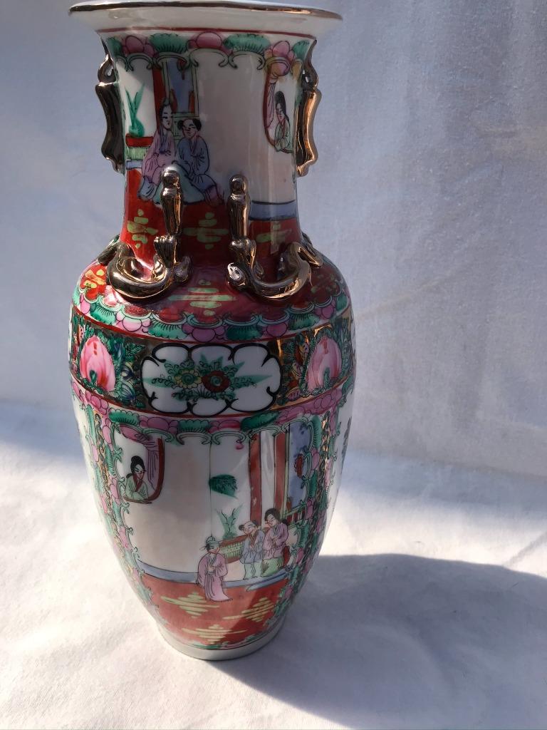 Chinese Vaas - Hoogte 36 cm, Gebruikt, Overige kleuren, Aardewerk of Porselein, Ophalen of Verzenden