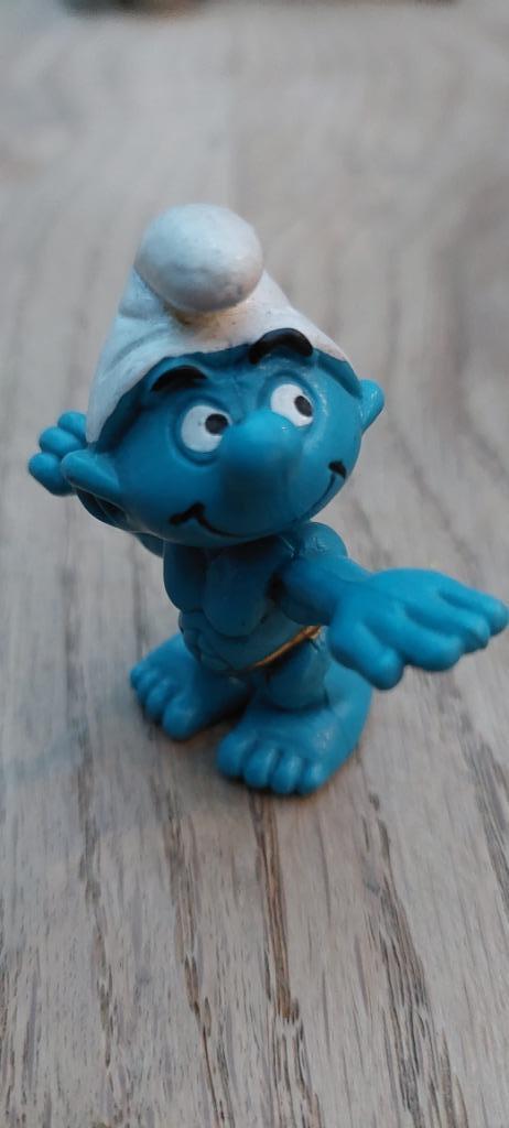 20417 Bodybuilder smurf gouden broekje, Ophalen of Verzenden, Zo goed als nieuw, Potige Smurf, Poppetje, Figuurtje of Knuffel